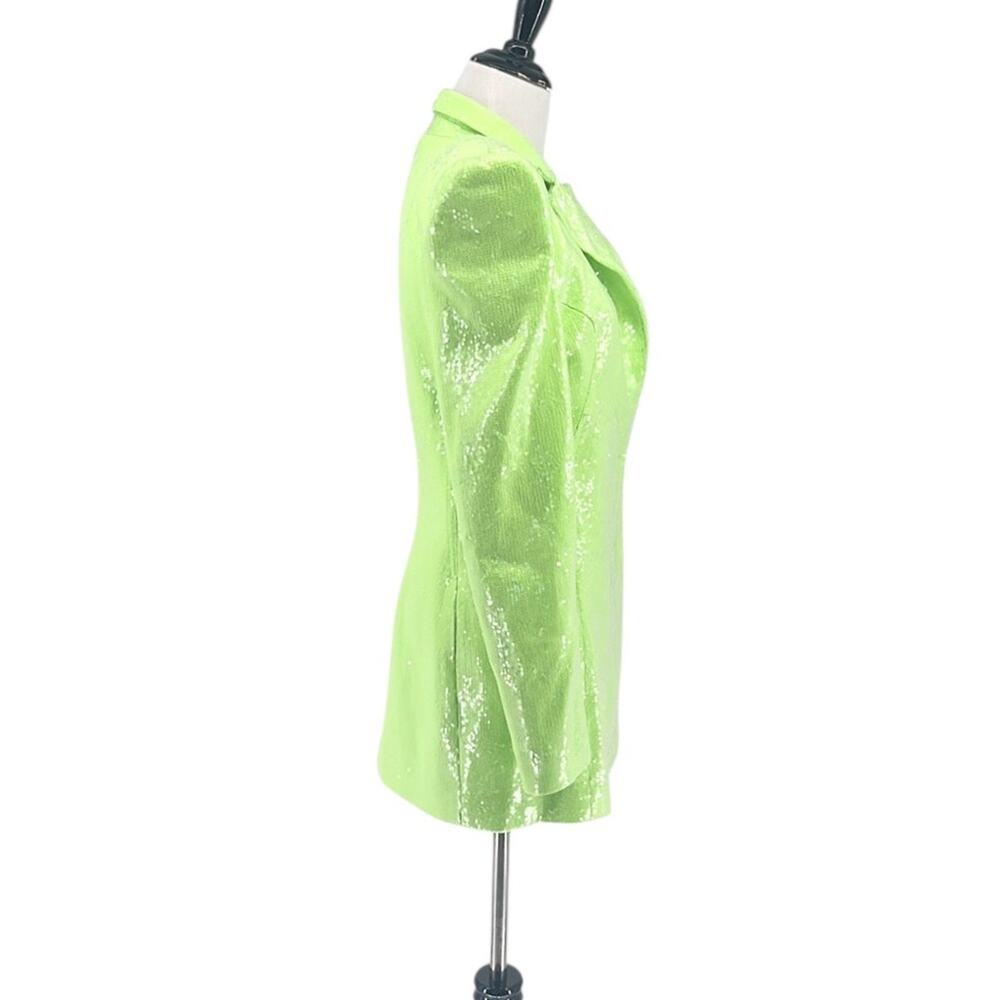 Bronx and Banco Zizi Sequin Embellished Blazer Mini Dress Neon Green Size XS 2 - Picture 13 of 16